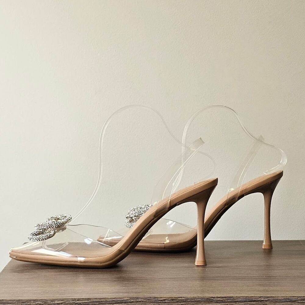 INC International Concepts Women's Sreva Vinyl Halter Pumps Size 8.5 Nude NWT